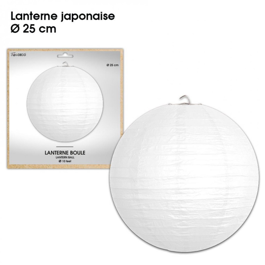 LANTERNES JAPONAISE DIAM 25CM BLANCHE