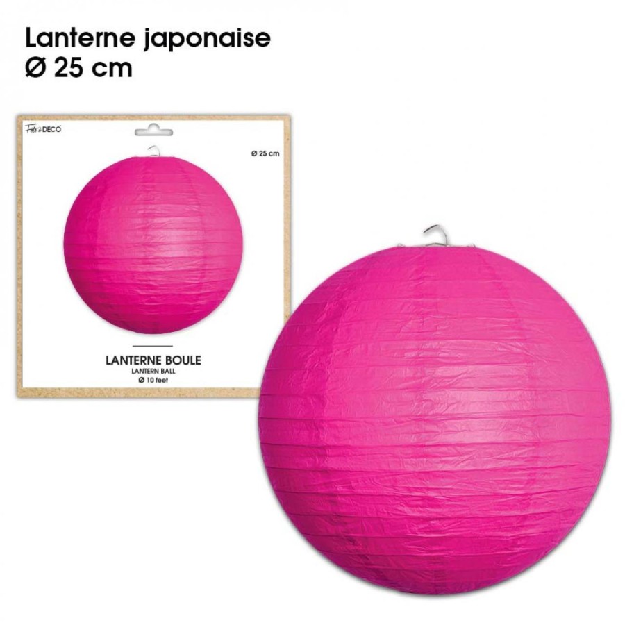 LANTERNES JAPONAISE DIAM 25CM FUCHSIA