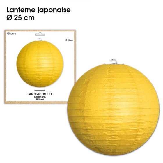 LANTERNES JAPONAISE DIAM 25CM JAUNE