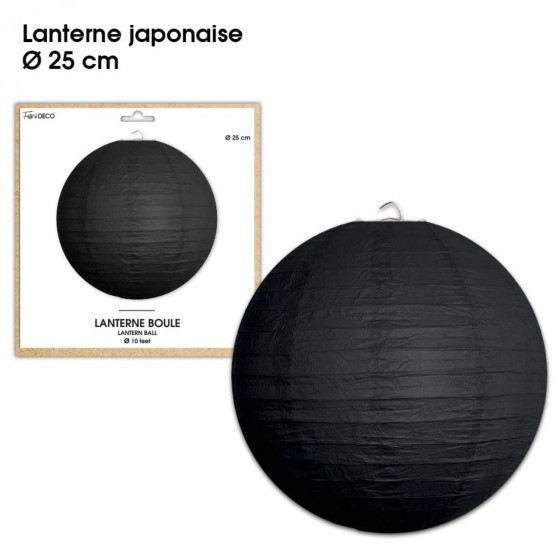 LANTERNES JAPONAISE DIAM 25CM NOIR