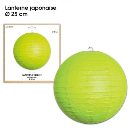 LANTERNES JAPONAISE DIAM 25CM VERTE