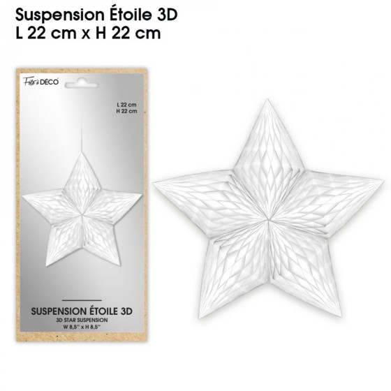 SUSPENSION ETOILE 3D BLANCHE