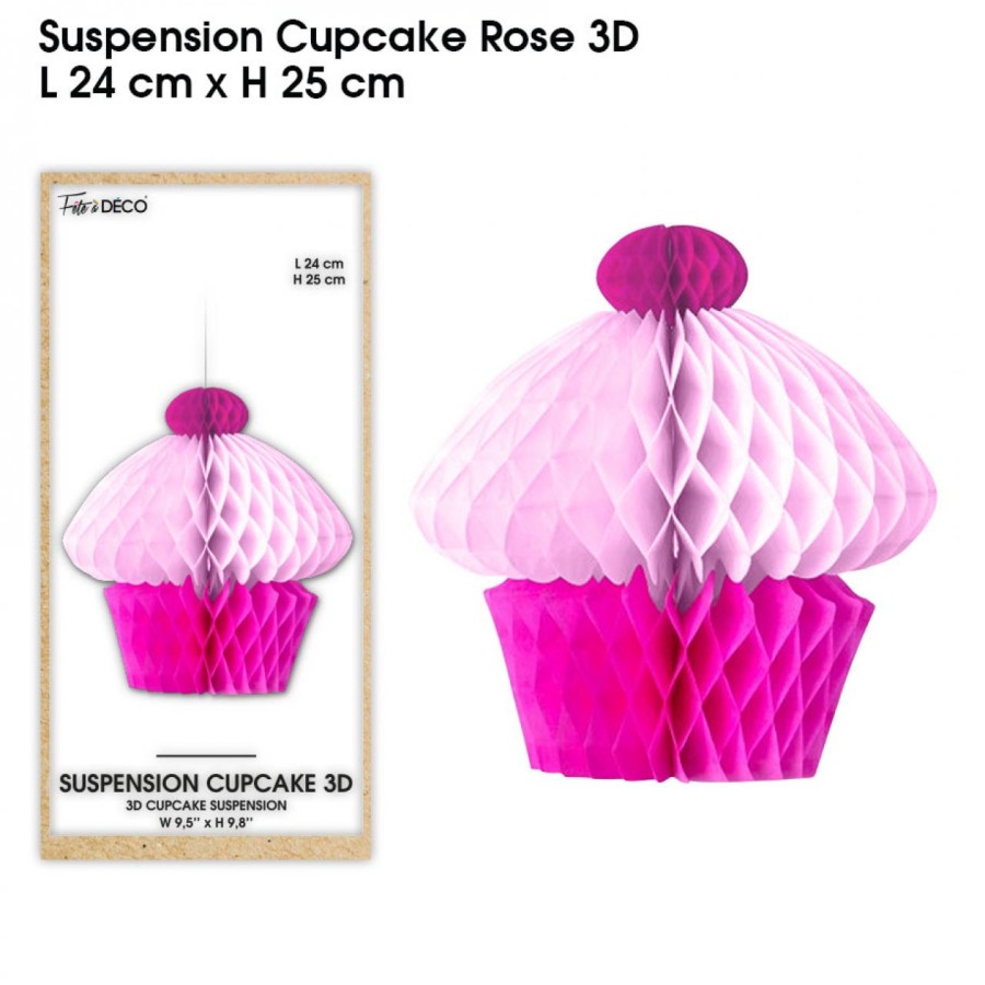 SUSPENSION CUPCAKE 3D FUCHSIA 