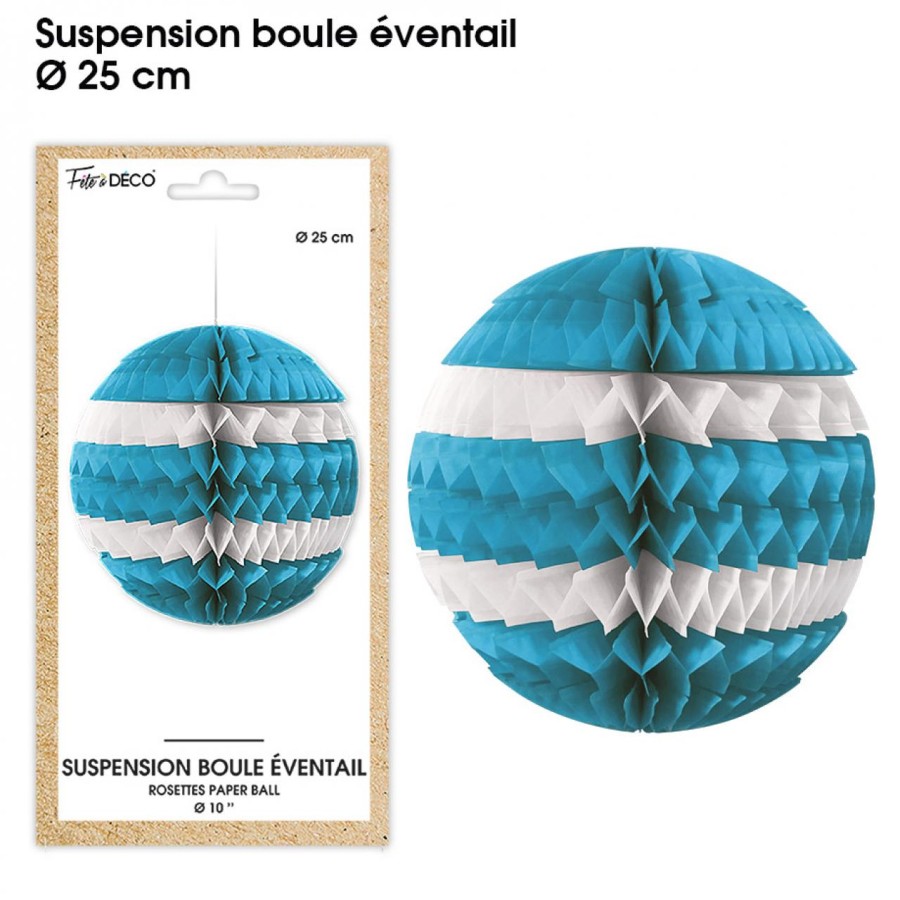 SUSPENSION BOULE EVENTAIL BLEUE