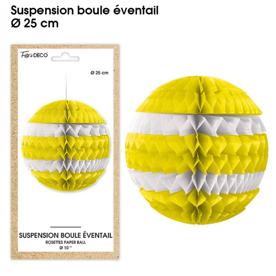 SUSPENSION BOULE EVENTAIL JAUNE