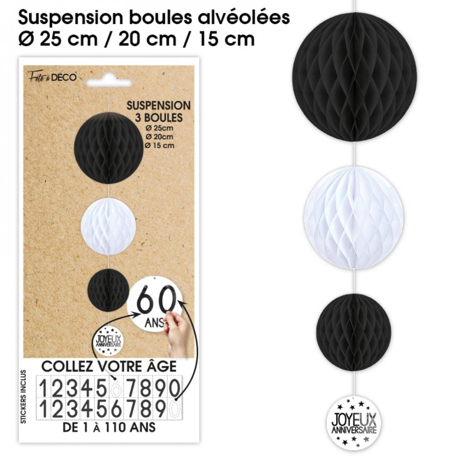 SUSPENSION 3 BOULES TOUS AGE NOIRE