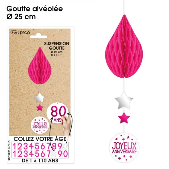 SUSPENSION GOUTTE TOUS ÂGES FUCHSIA