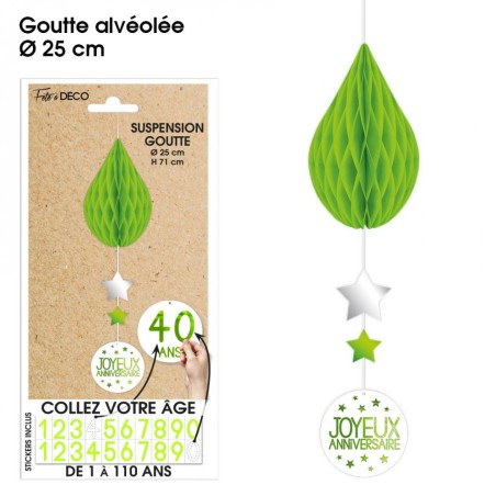 SUSPENSION GOUTTE TOUS ÂGES VERT