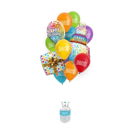 Réservoir Hélium Balloongaz 30 'Happy Birthday' 