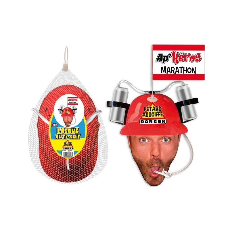 CASQUE ANTI SOIF FÊTARD ASSOIFFE  ROUGE