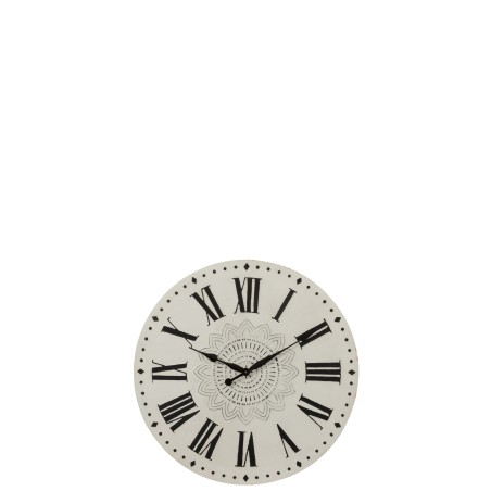 Horloge Chiffres Romains Rond Metal Blanc/Noir