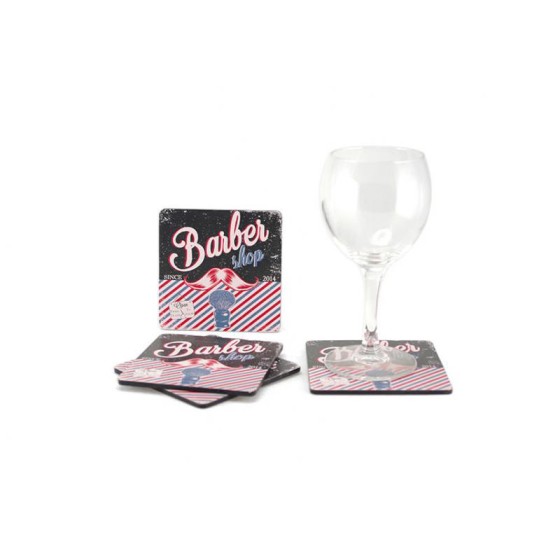 SET 4 DESSOUS DE VERRE 'BARBER'