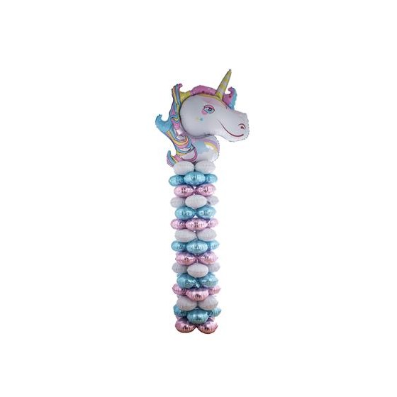 Support avec 16 ballons aluminium licorne