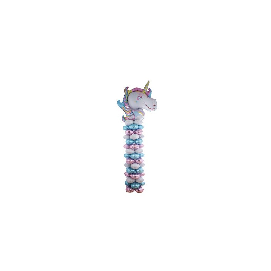 Support avec 16 ballons aluminium licorne