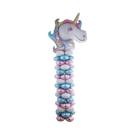 Support avec 16 ballons aluminium licorne