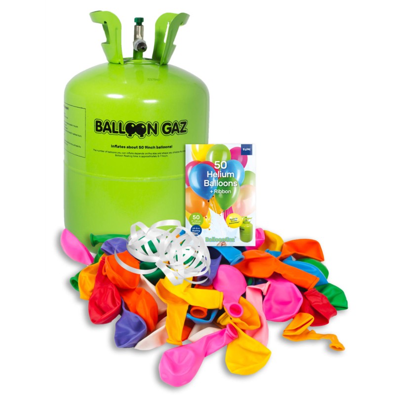 Réservoir Hélium Balloongaz avec 50 Ballons et Ruban