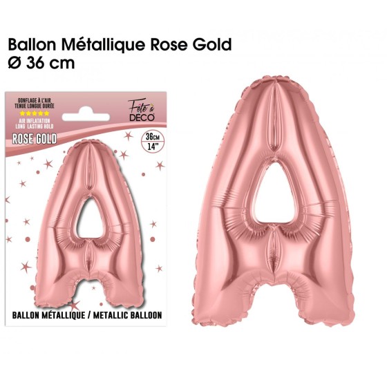 BALLON METALLIQUE ROSE GOLD LETTRE A