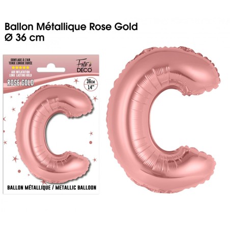 BALLON METALLIQUE ROSE GOLD LETTRE C