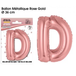 BALLON METALLIQUE ROSE GOLD LETTRE D
