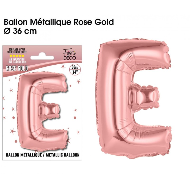 BALLON METALLIQUE ROSE GOLD LETTRE E
