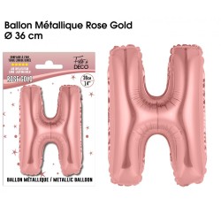 BALLON METALLIQUE ROSE GOLD LETTRE H