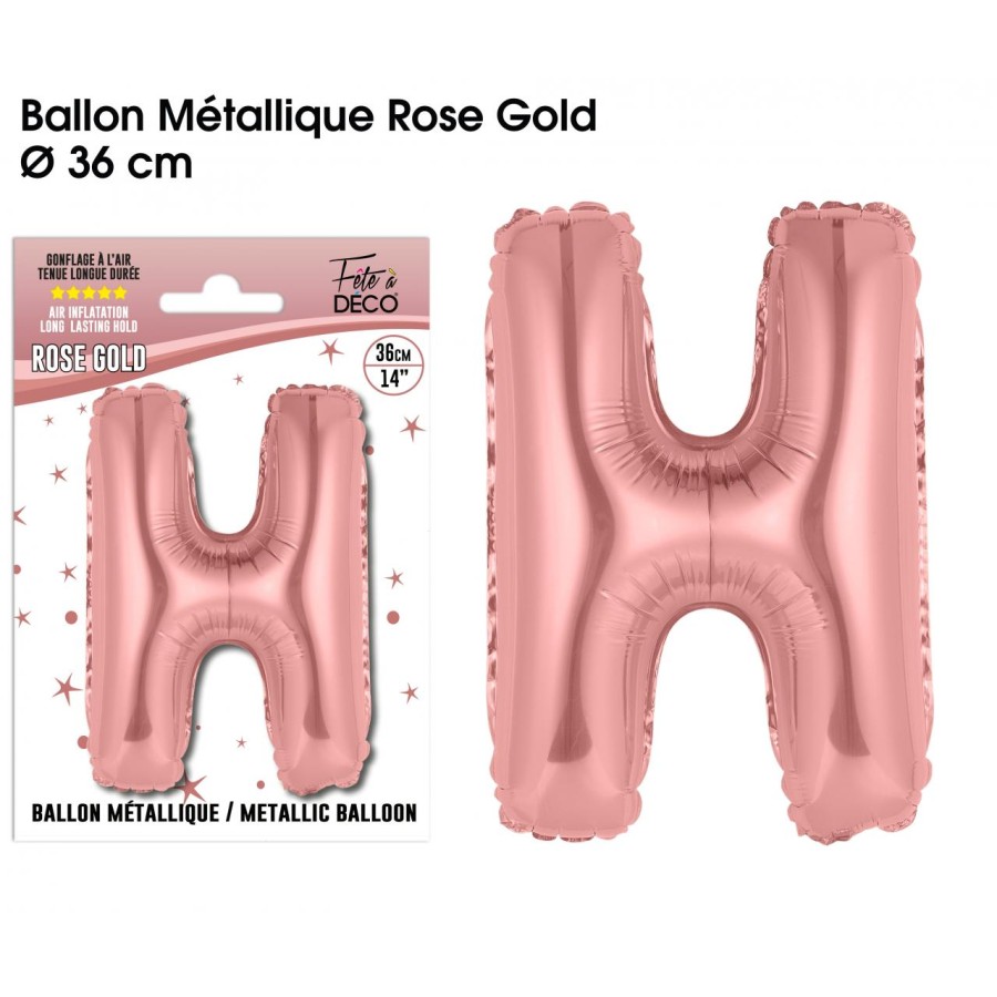 BALLON METALLIQUE ROSE GOLD LETTRE H