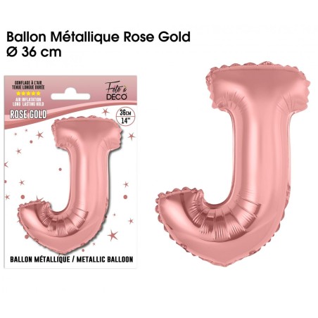 BALLON METALLIQUE ROSE GOLD LETTRE J