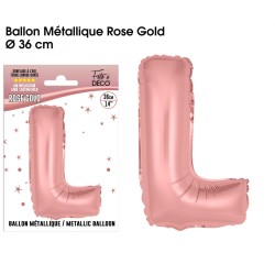 BALLON METALLIQUE ROSE GOLD LETTRE L