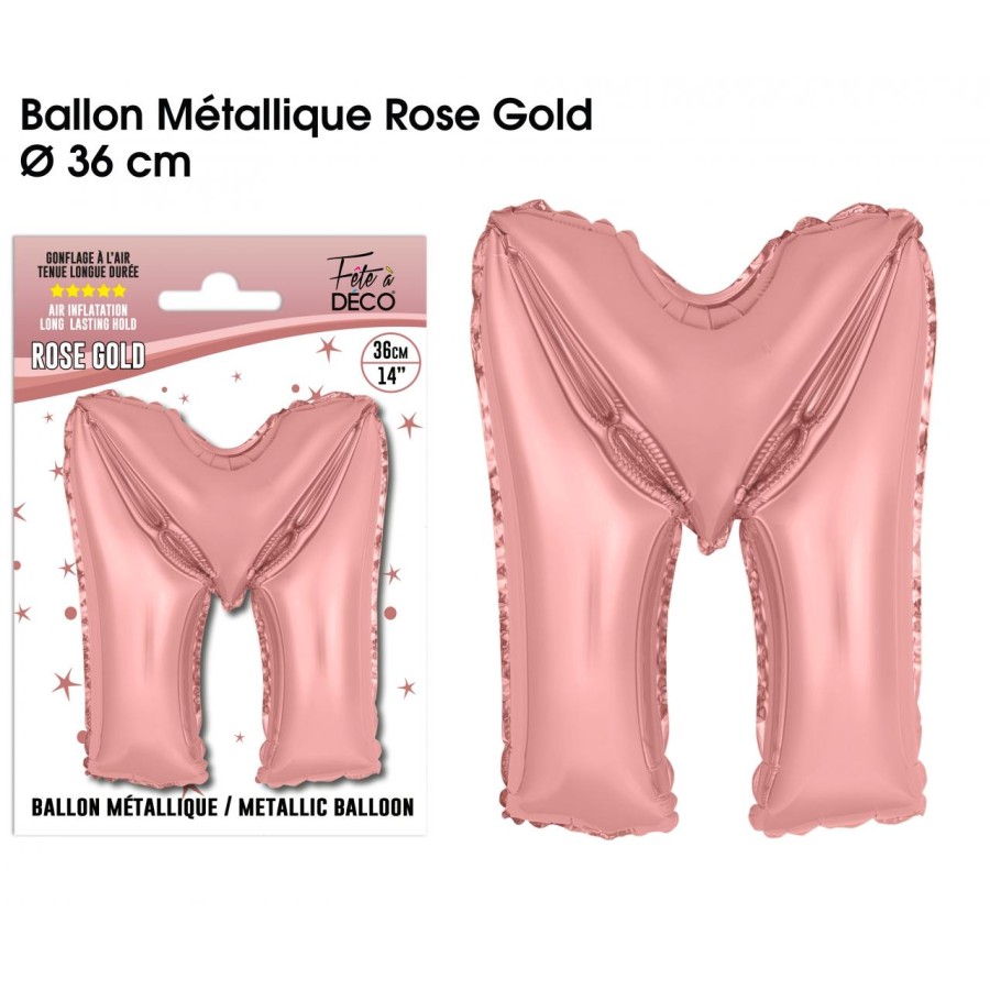 BALLON METALLIQUE ROSE GOLD LETTRE M