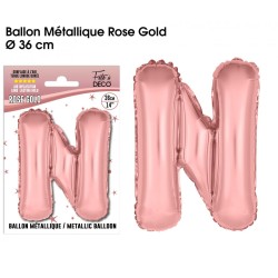 BALLON METALLIQUE ROSE GOLD LETTRE N