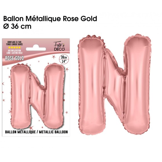 BALLON METALLIQUE ROSE GOLD LETTRE N