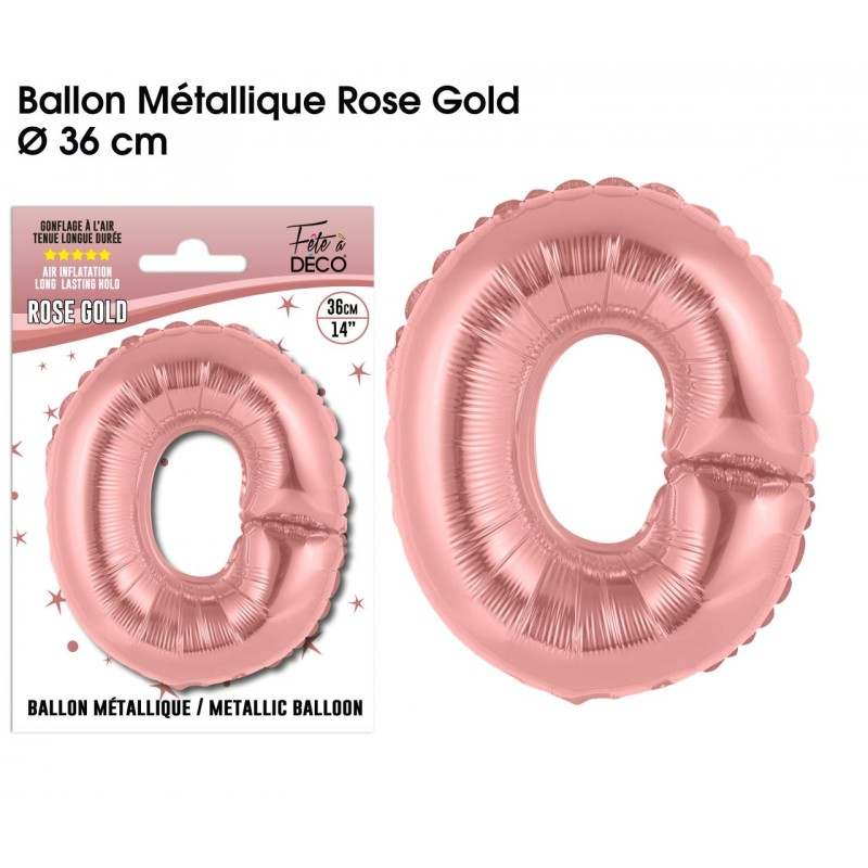 BALLON METALLIQUE ROSE GOLD LETTRE O
