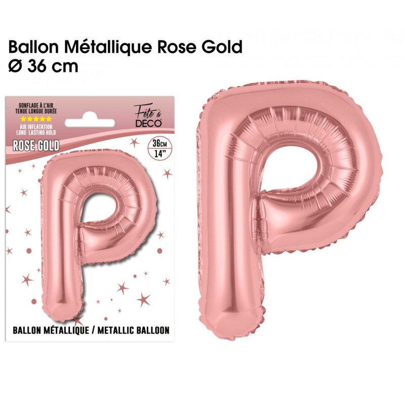 BALLON METALLIQUE ROSE GOLD LETTRE P