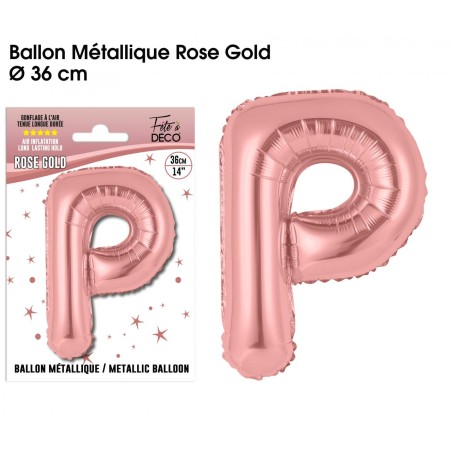 BALLON METALLIQUE ROSE GOLD LETTRE P