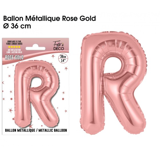 BALLON METALLIQUE ROSE GOLD LETTRE R