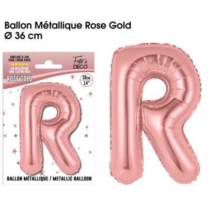 BALLON METALLIQUE ROSE GOLD LETTRE R