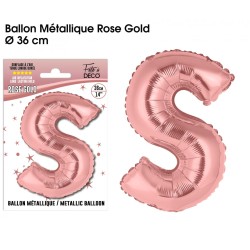 BALLON METALLIQUE ROSE GOLD LETTRE S