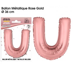 BALLON METALLIQUE ROSE GOLD LETTRE U
