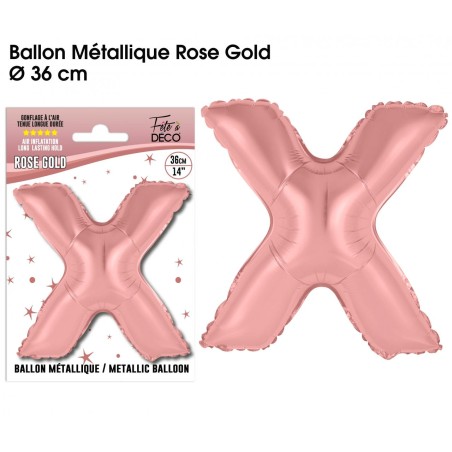 BALLON METALLIQUE ROSE GOLD LETTRE X