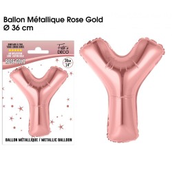 BALLON METALLIQUE ROSE GOLD LETTRE Y