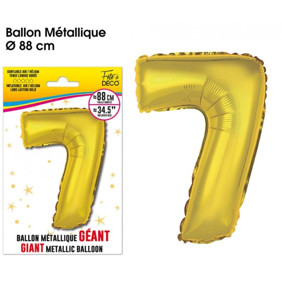 BALLON GEANT METALLIQUE OR CHIFFRE 7