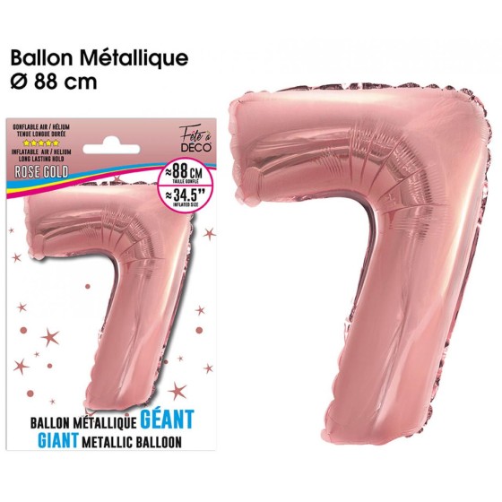 BALLON GEANT METALLIQUE ROSE GOLD CHIFFRE 7