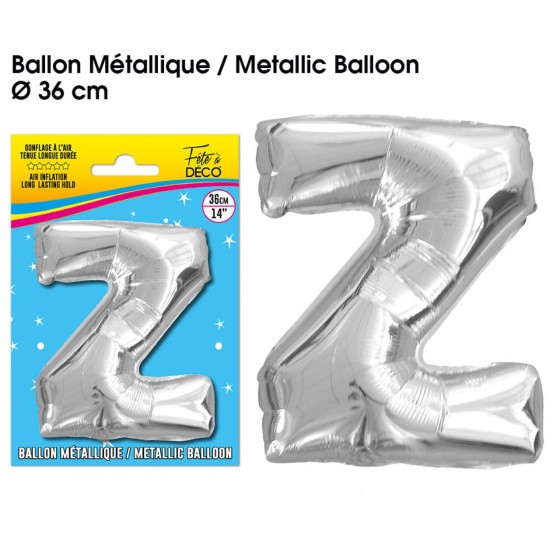 BALLON METALLIQUE ARGENT LETTRE Z