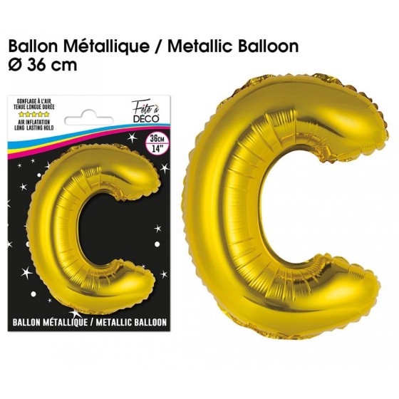 BALLON METALLIQUE OR LETTRE C