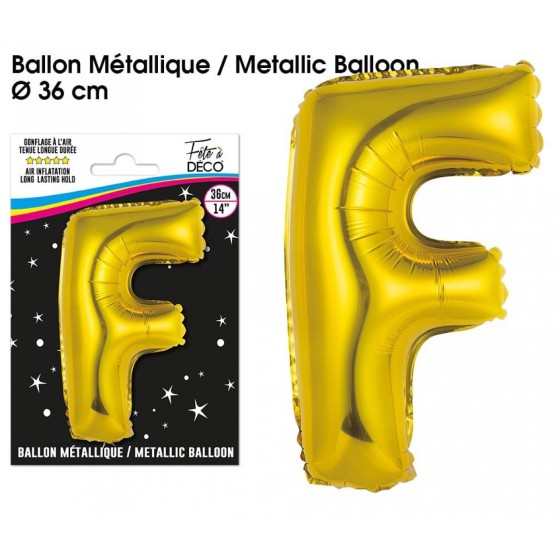 BALLON METALLIQUE OR LETTRE F