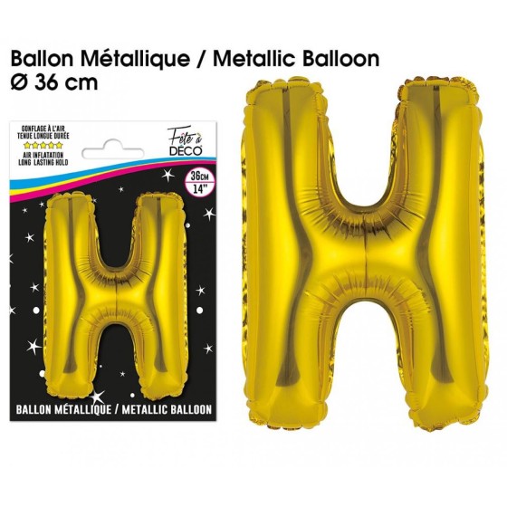 BALLON METALLIQUE OR LETTRE H