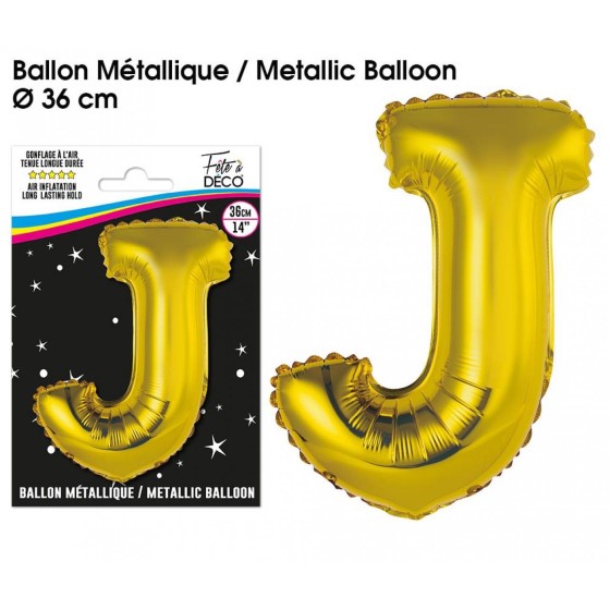 BALLON METALLIQUE OR LETTRE J