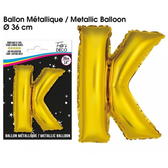 BALLON METALLIQUE OR LETTRE K