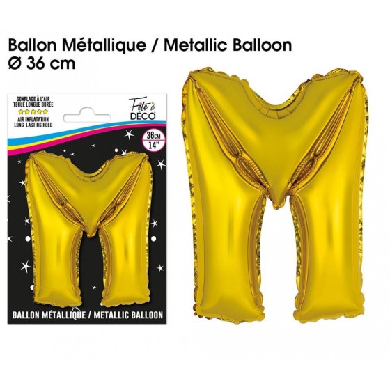 BALLON METALLIQUE OR LETTRE M