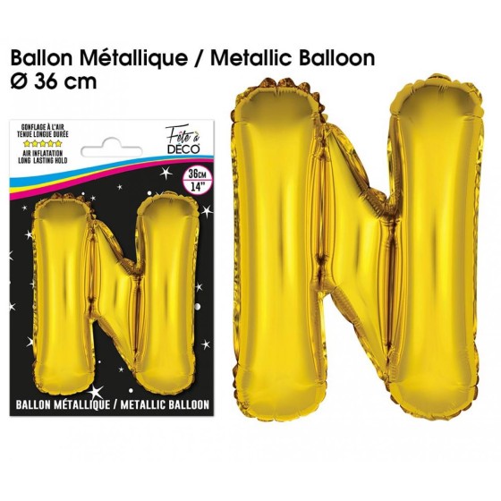 BALLON METALLIQUE OR LETTRE N